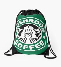 Mushroom Coffee Drawstring Bag