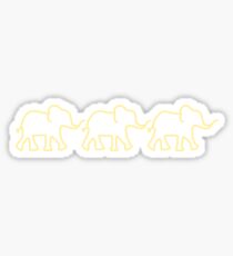 yellow line of elephants Sticker