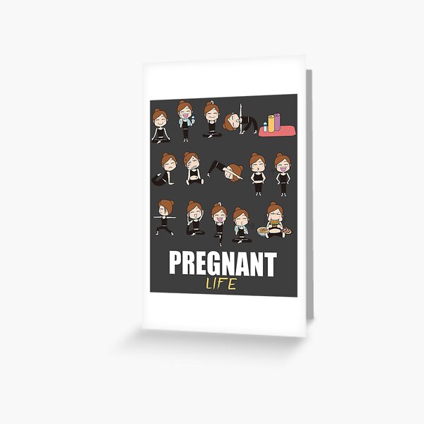 Funny Pregnant Yoga Shirt Pregnancy Announcement Gift Greeting Card