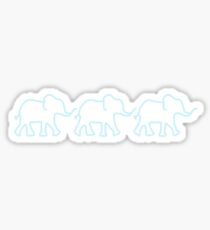 light blue line of elephants Sticker