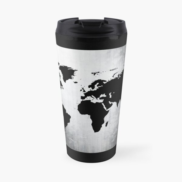World Map Metal Travel Mug