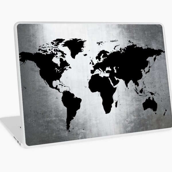 World Map Metal Laptop Skin