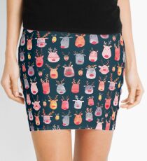 Reindeers - Animal cuteness - Winter watercolor pattern - Rudolph Mini Skirt