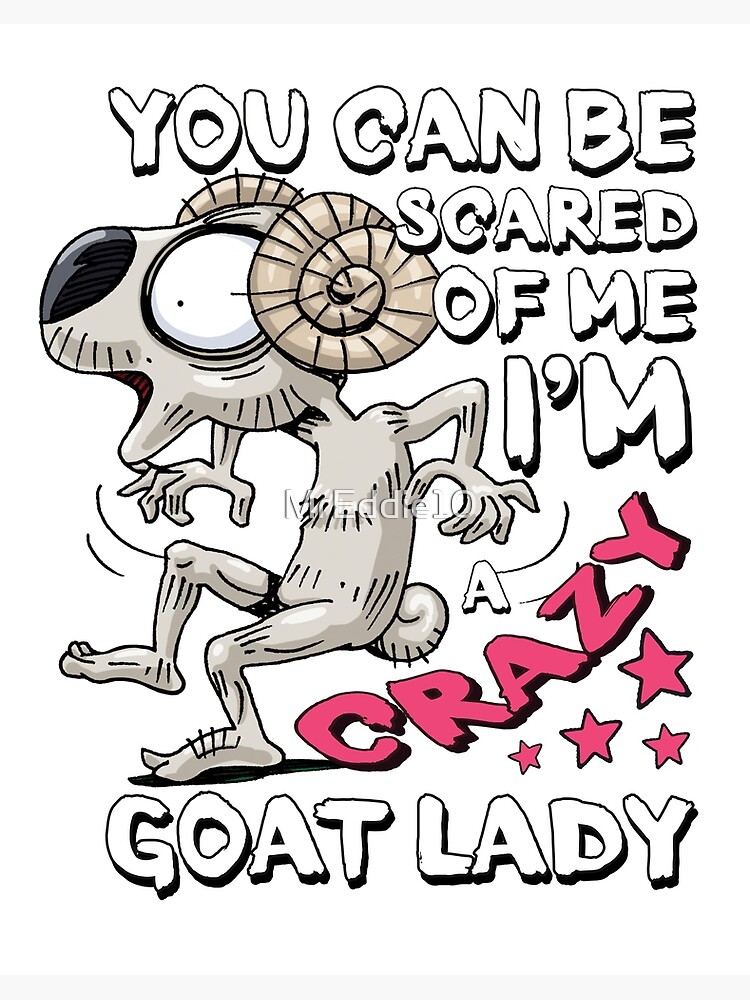 Funny Cartoon Crazy Goat Lady Goat Lover T-shirt Funny Cartoon Crazy Goat Lady Goat Lover T-shirt