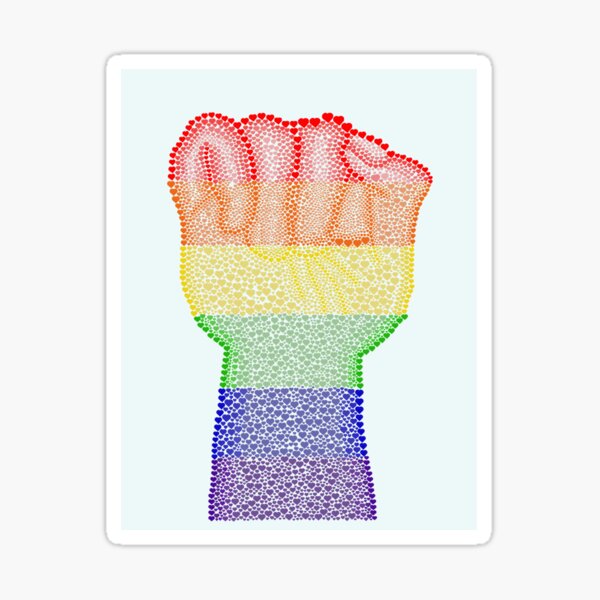 gay pride flag hand Sticker