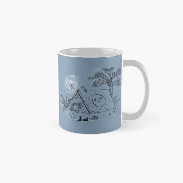 Camping in nature ink illustration Classic Mug