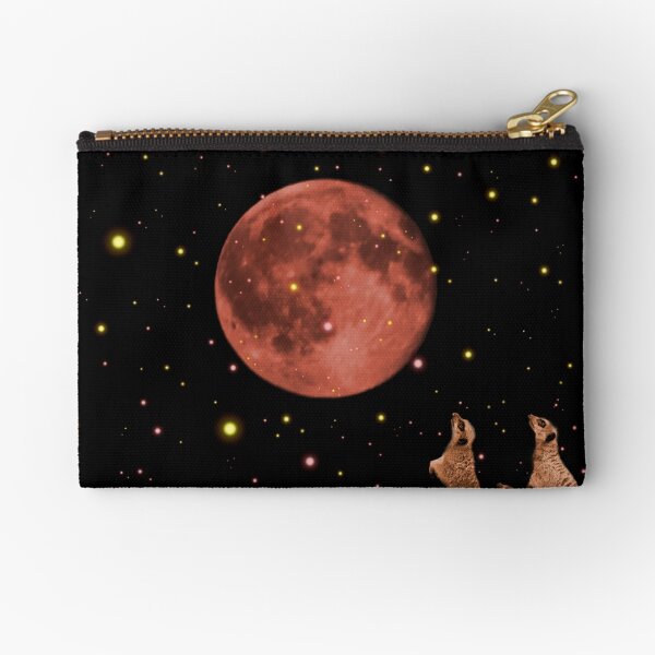 Coral meerkat moon Zipper Pouch