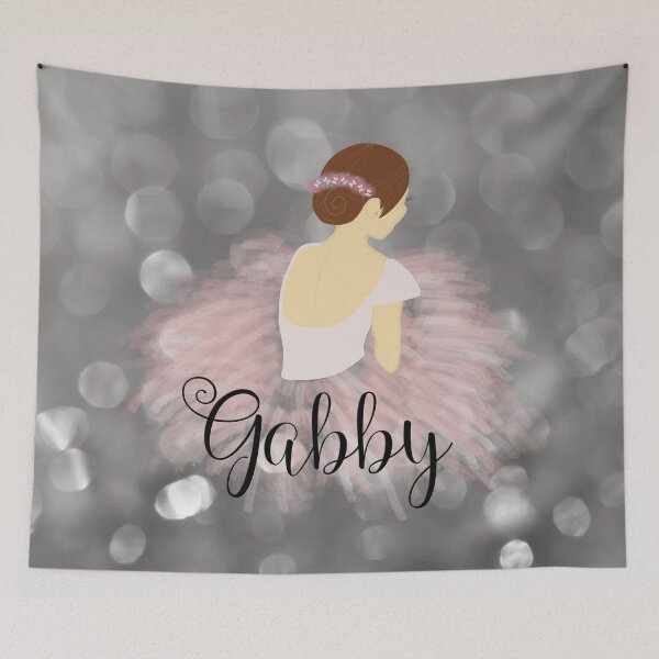 Item preview, Brunette Ballerina Girl Dancer Personalized Name GABBY designed and sold by umeimages.
