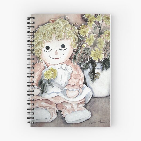 Item preview, Rag doll and chrysanthemums designed and sold by Marie Theron.