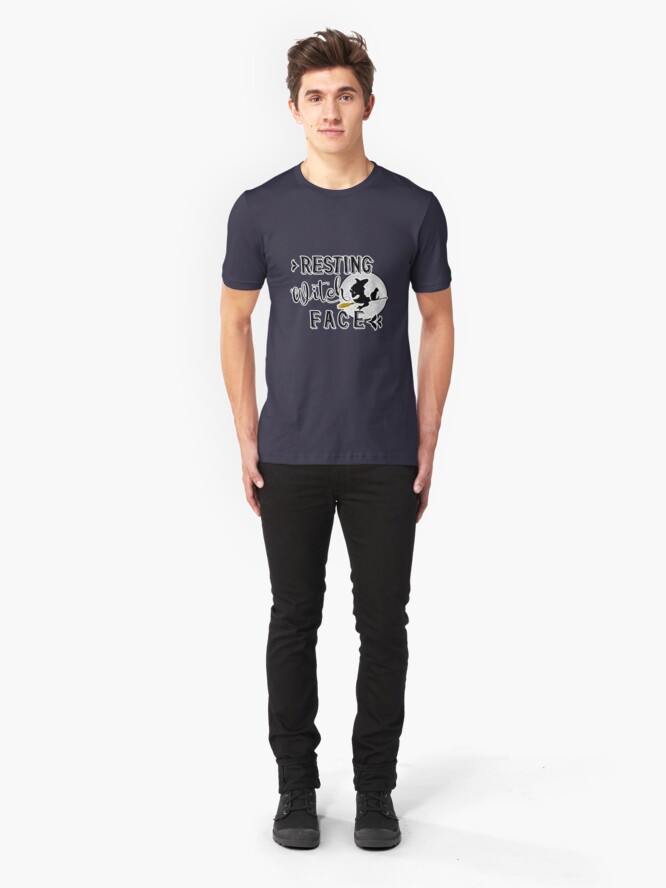 Alternate view of resting witch face Slim Fit T-Shirt