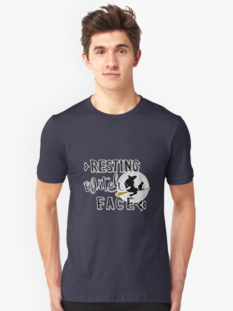Alternate view of resting witch face Slim Fit T-Shirt