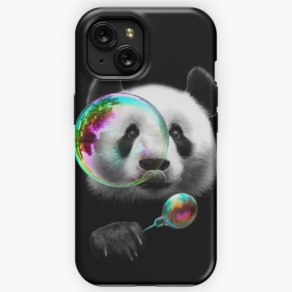 Panda Phone Cover with Tulip Design and Rhinestones - Fits iPhone X-14