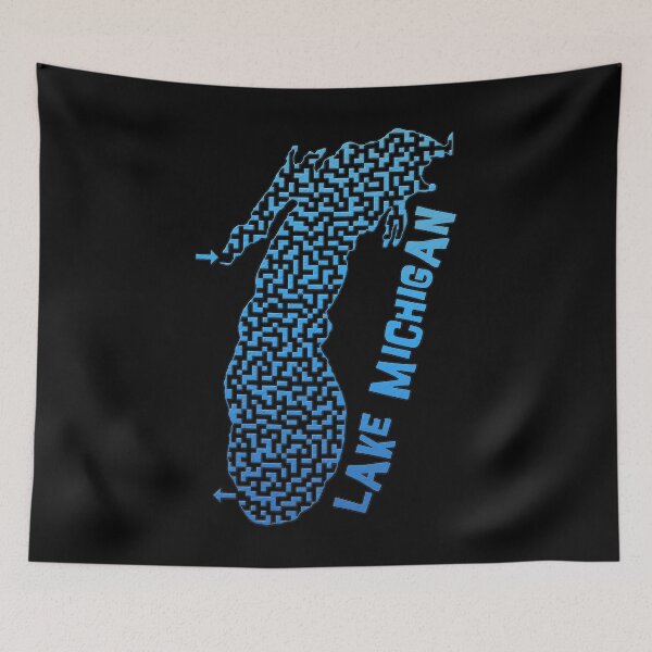 Item preview, Lake Michigan Outline Maze & Labyrinth designed and sold by gorff.