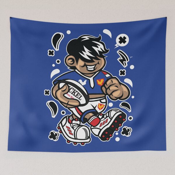 Item preview, French Rugby t-shirt - Funny French cartoon character playing Rugby Match for fun! designed and sold by Nickelparis.