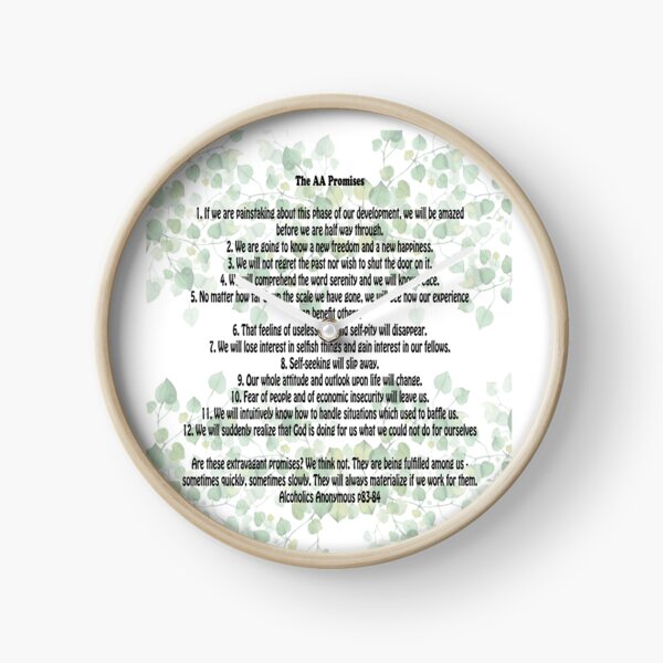 12 Step Promises AA Big Book Clock