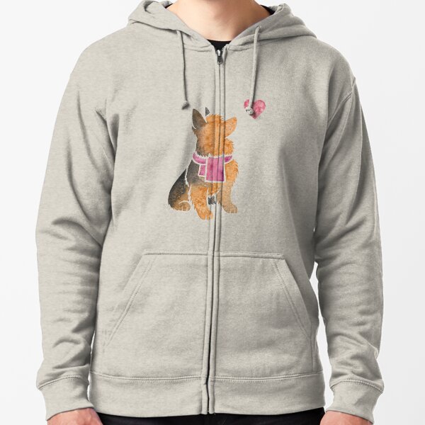 Watercolour Australian Terrier Zipped Hoodie