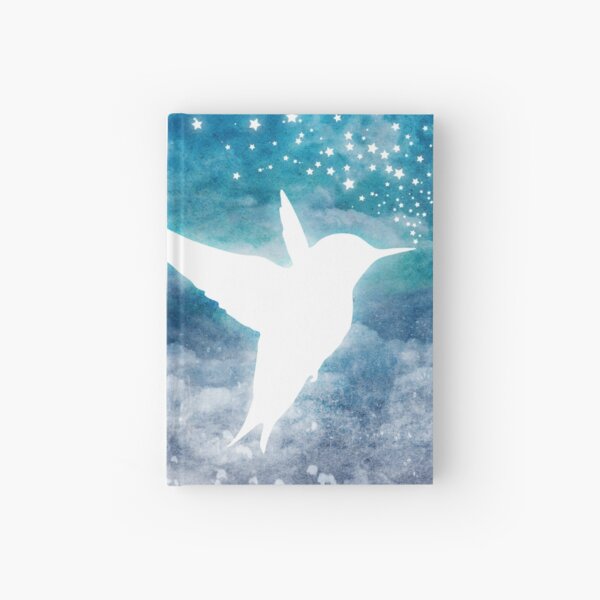 Magical, Cosmic, Whimsical Spirit Hummingbird Drinking Stars Hardcover Journal