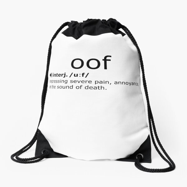 Roblox Death Drawstring Bags Redbubble - roblox id oof rave roblox ps4 free