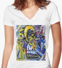 Art Rossi Watercolor Women's Fitted V-Neck T-Shirt