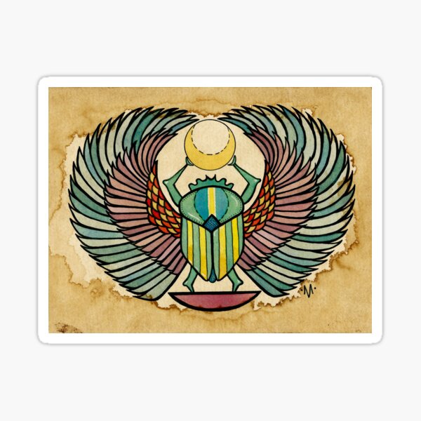 Winged Scarab Sticker