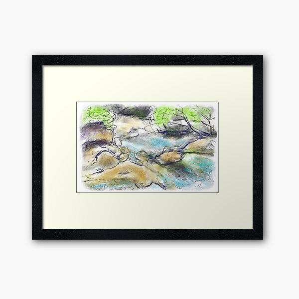 Water and Rocks Framed Art Print