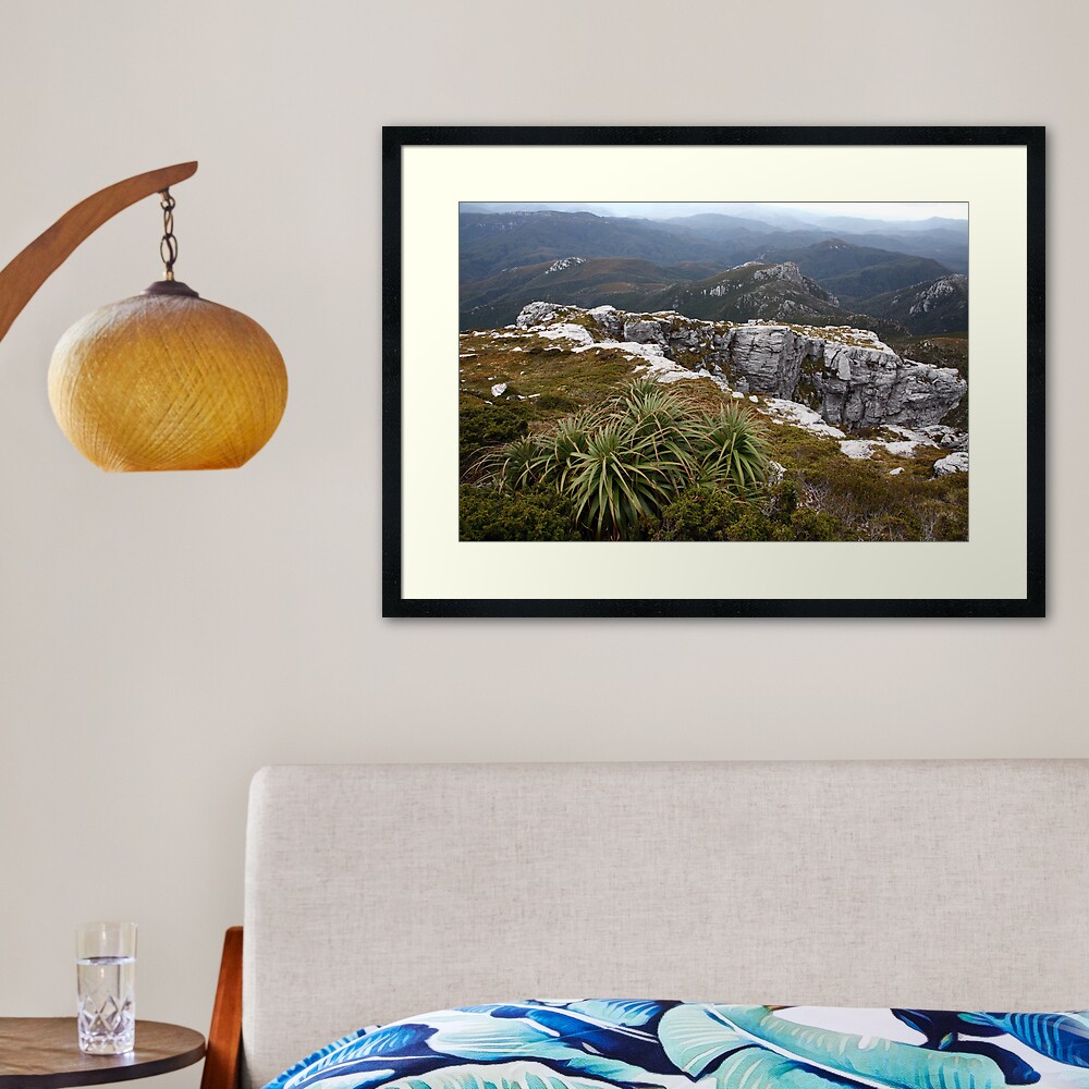 View from Frenchmans Cap, Franklin-Gordon Wild Rivers National Park, Tasmania Framed Art Print