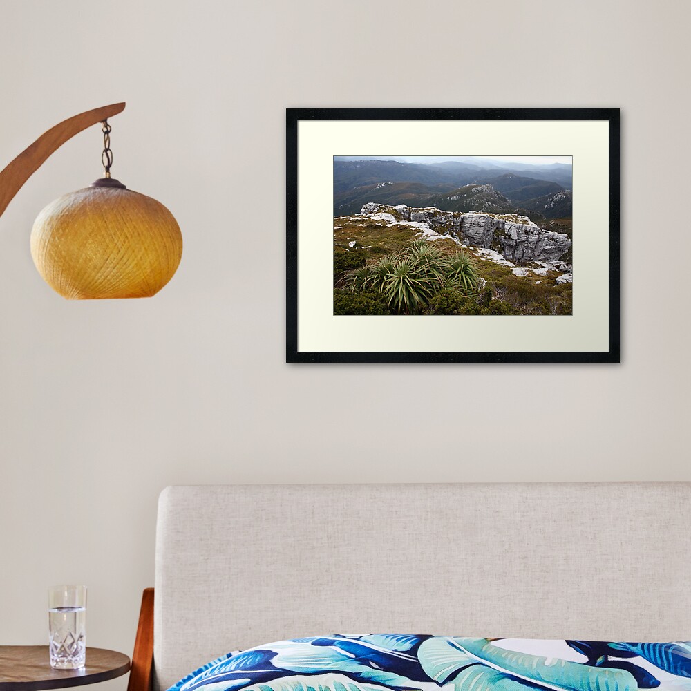View from Frenchmans Cap, Franklin-Gordon Wild Rivers National Park, Tasmania Framed Art Print