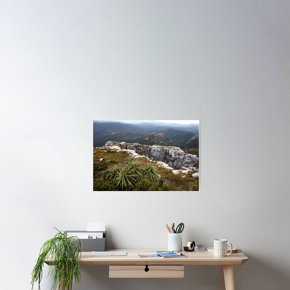 View from Frenchmans Cap, Franklin-Gordon Wild Rivers National Park, Tasmania Poster