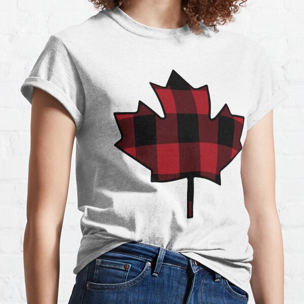 Maple Leaf in Plaid Classic T-Shirt