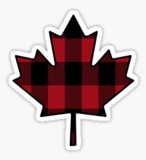 Maple Leaf in Plaid Sticker