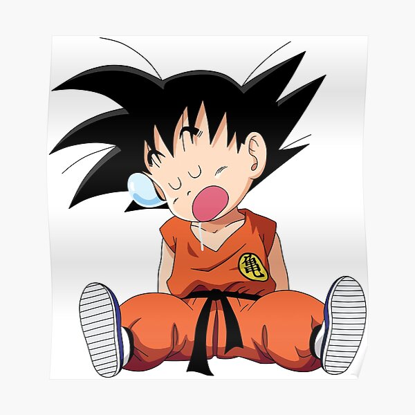 Poster Goku Dormilon Goku Qui Dort Goku Bebe Goku Petit Par D34thdesing Redbubble