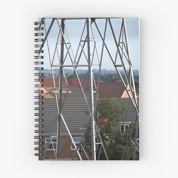 Item preview, Electric pylons close to modern housing estate designed and sold by buttonpresser.