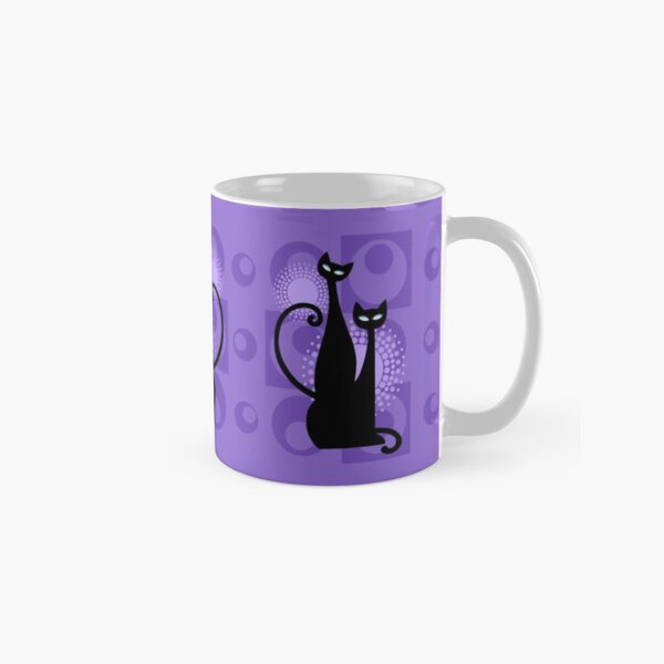 Item preview, Purple Paradise Atomic Age Black Kitschy Cats designed and sold by BunnyThePainter.