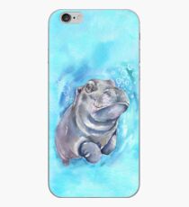 Flusspferd-Baby-Aquarellkunst von George Dyachenko iPhone-Hülle & Cover