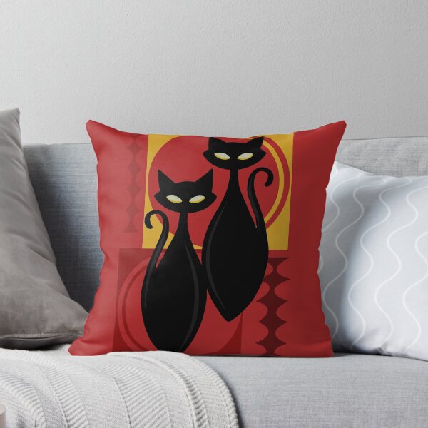 Item preview, Devilishly Delightful Atomic Age Black Kitschy Cats designed and sold by BunnyThePainter.