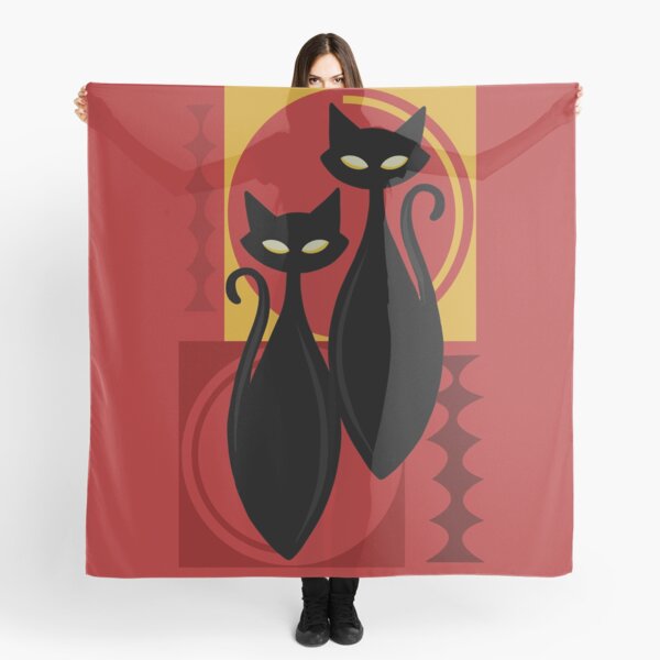 Item preview, Devilishly Delightful Atomic Age Black Kitschy Cats designed and sold by BunnyThePainter.