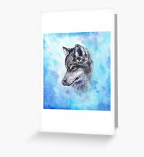 Wolf-Aquarellkunst von George Dyachenko Grußkarte