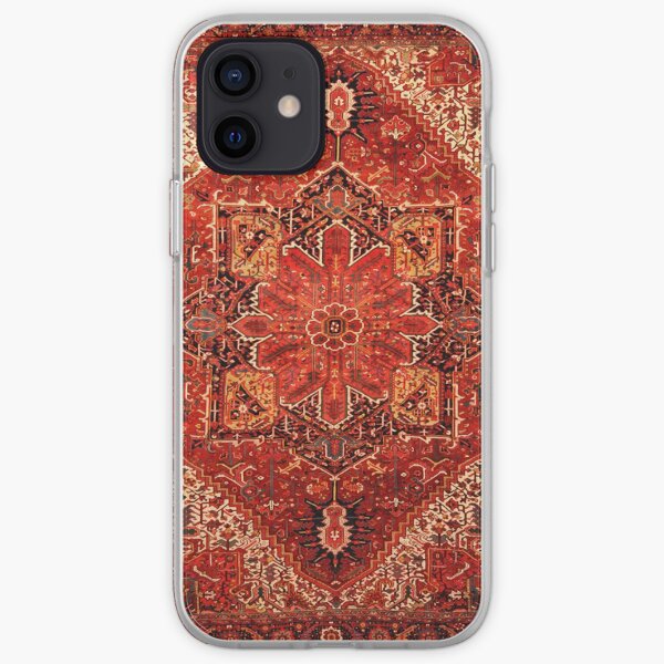 Antique Persian Rug Red Black Carpet Pattern iPhone Soft Case