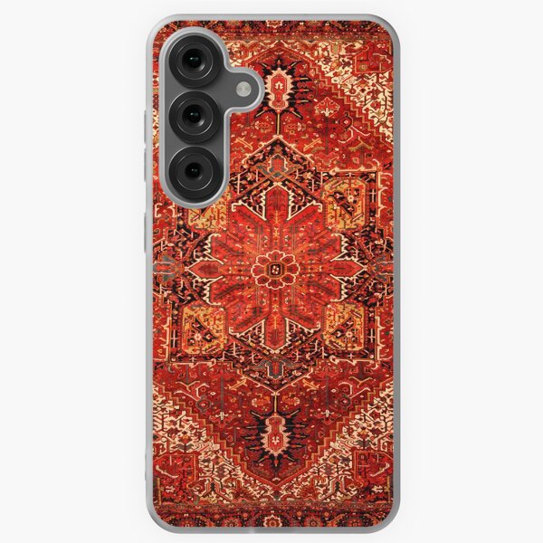 Antique Persian Rug Red Black Carpet Pattern