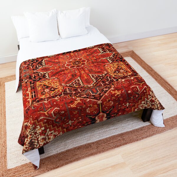 Antique Persian Rug Red Black Carpet Pattern Comforter