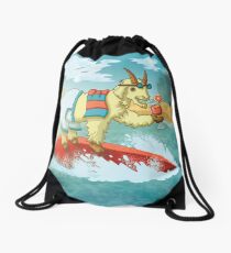 Beach Goat Drawstring Bag