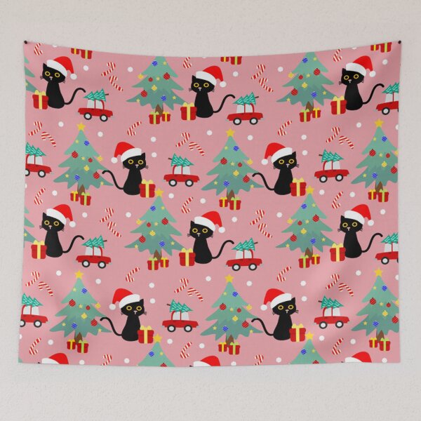 Item preview, Christmas Black Cat Pattern designed and sold by Bigfoot T-Shirt Co..