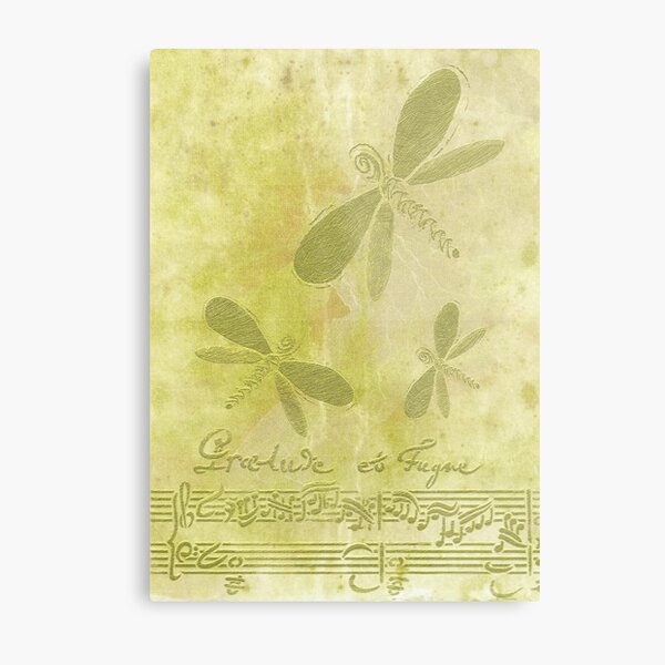 Dragonflies and Music Metal Print