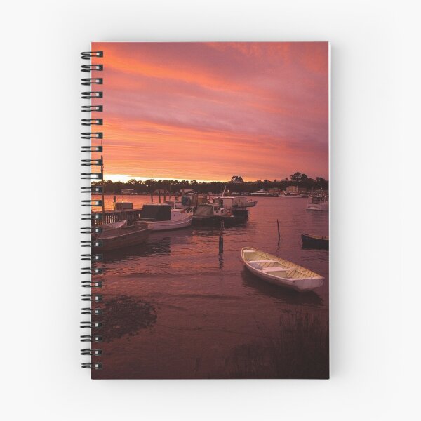 Item preview, A white boat at sunset, Strahan, Tasmania designed and sold by Elana Bailey.