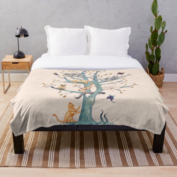 The tree of cat life Throw Blanket