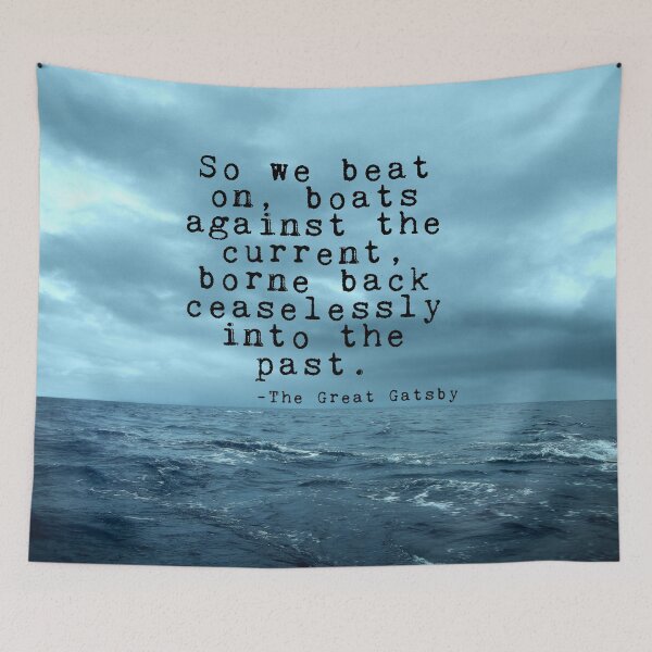 Item preview, Así que seguimos adelante - cita de Gatsby sobre el océano oscuro designed and sold by peggieprints.