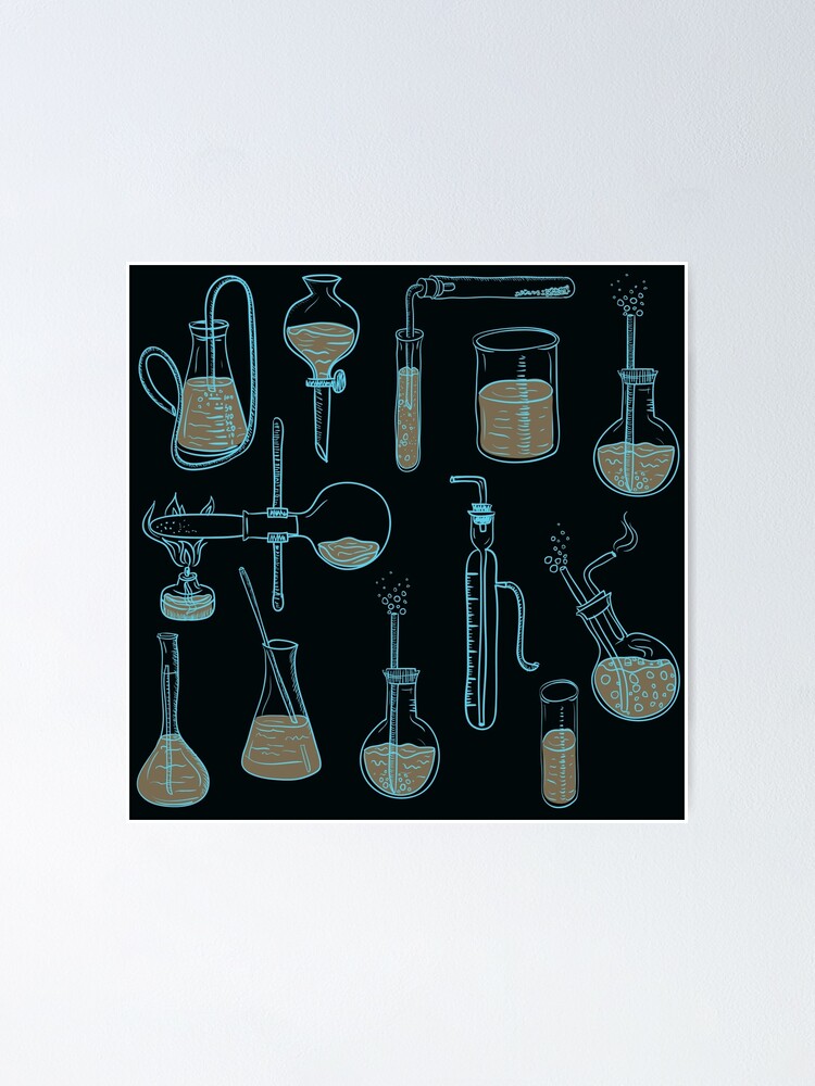 Science chemistry laboratory background sketchy style