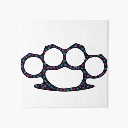 Brass Knuckles - Black on White Silhouette Art Board Print for