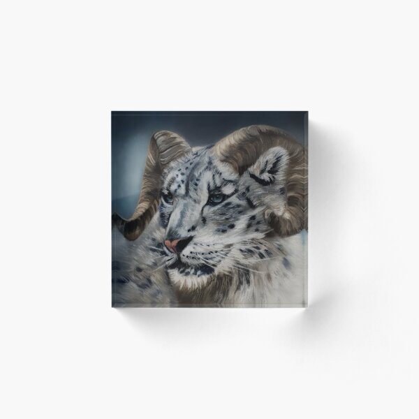 Bighorn Snow Leopard Acrylic Block