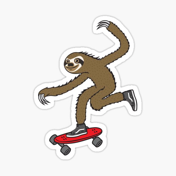 Skater Sloth Sticker